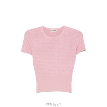 26FW JW앤더슨 반팔 티셔츠 KW1477 YN0309344 PINK