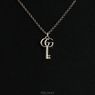 구찌 627757 실버 GG 마몽 키 펜던트 목걸이aa67971