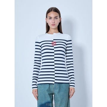 26 FW 장폴고띠에 여성 스트라이프 크루넥 긴팔 톱 26 04 W TO459 J064 0159 TP8776