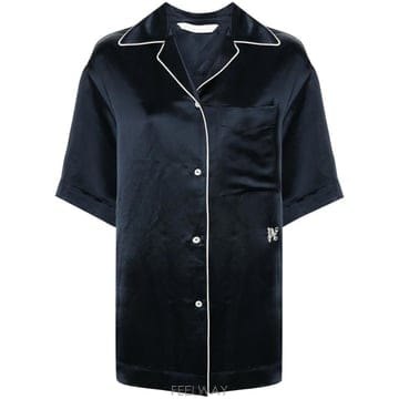 26 FW 팜앤젤스 파이프 트리밍 새틴 셔츠 PWGG005S24FAB0024603 TP458756695