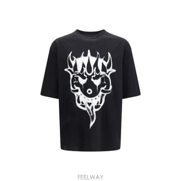 Yohji Yamamoto �ؿ� ���¸���� AW26 ���̾��� ���� ġ�� �׷��� Ƽ���� KQ8596_BLACK�ؿ� ���¸���� AW26 ���̾��� ���� ġ�� �׷��� Ƽ���� 