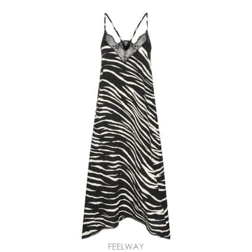 [Q11]쟈딕앤볼테르 WWDR02700011 여성 원피스 BLACK AND WHITE VISCOSE DRES