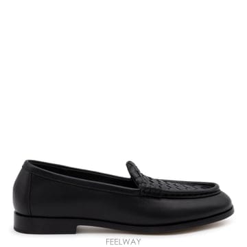 [Q11]보테가 베네타 876126VBSDO1000 여성 플랫슈즈 BLACK LEATHER FLATS