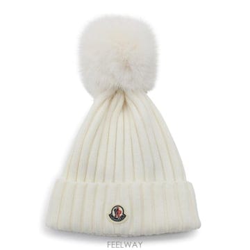 [Q11]몽클레어 L20933B00039M1131034 여성 모자 WHITE VIRGIN WOOL POM P