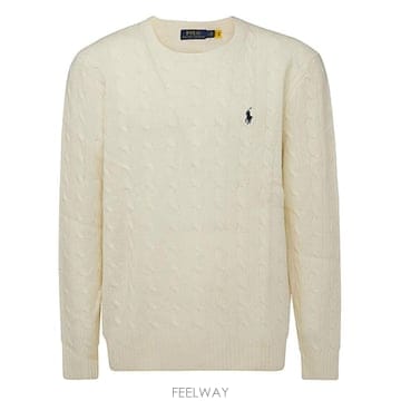 [Q11]폴로  710876762010 남성 니트 스웨터 WHITE WOOL KNITWEAR