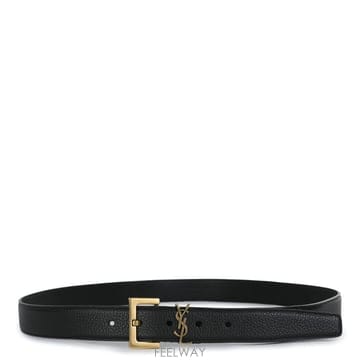Saint Laurent [Q11]���ζ� 634440DTI0W1000 ���� ��Ʈ �㸮�� BLACK LEATHER BELT[Q11]���ζ� 634440DTI0W1000 ���� ��Ʈ �㸮�� BLACK LEA