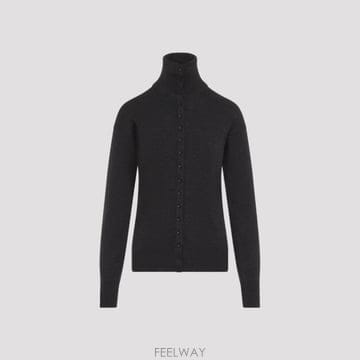 [D14]르메르 PO0047LK1070 BK674 BLACK MELAN 여성 스웨터 니트 가디건 Lemair