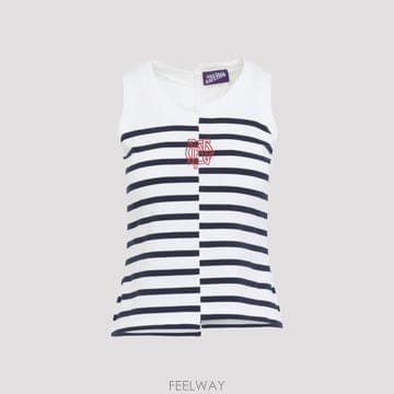 [D14]장폴고띠에 2604WTO475J064 0159 WHITE NAVY 여성 티셔츠 상의 탑 Jean P