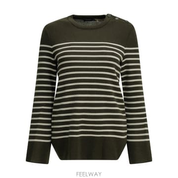 [V90]세인트제임스 735C7LAND BLAN TWEED 여성 니트 스웨터 가디건 Knitwear