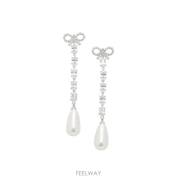 Self Portrait [V90]������Ʈ����Ʈ RS26 609E SLSILVER ���� �Ͱ��� �̾ Bow and pearl ear[V90]������Ʈ����Ʈ RS26 609E SLSILVER ���� �Ͱ��� ��