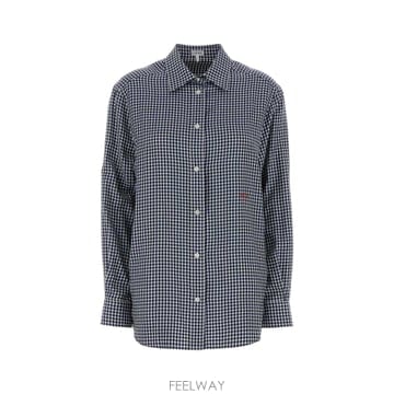 [X45]로에베 S540Y05XE5 BLUEWHITE 여성 셔츠 남방 블라우스 Embroidered twil