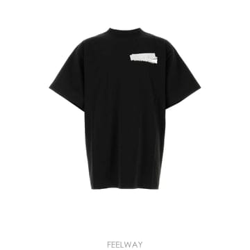 [X45]발렌시아가 850345TVVE2 1000 남성 티셔츠 민소매 탑 Black cotton oversi