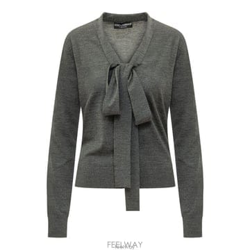 26 FW 돌체앤가바나 브이넥 리본 디테일 니트 탑 N0542 FXY40TJDVM3