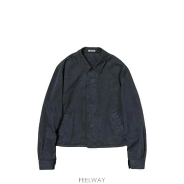 26SS 오라리   남성 가먼트 다이드 핀스 라이트 치노 블루종 자켓 A26SB01LF BLACK BPG