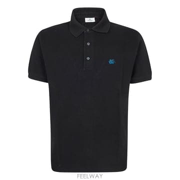 26SS 에트로   남성 로고 코튼 폴로 티셔츠 MRMD0005 AU135 N0000 Black BPG