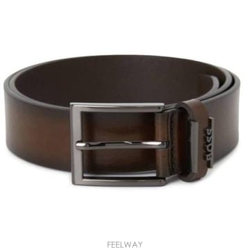 26SS 휴고보스    남성 가죽 벨트 50491852202 DARK BROWN DOM