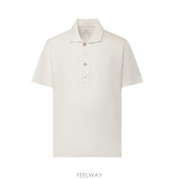 26SS 일레븐티   남성 버튼 폴로 셔츠 M75POLM05TES0M120 01 White BPG