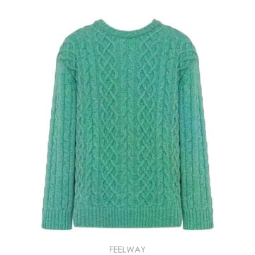 25FW 모스키노   남성 케이블 니트 점퍼 09125203 0365 Moss Green BPG