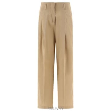 25SS 골든구스   여성 플라비아 와이드 울 팬츠 GWP01203P00117015272 Beige BPG