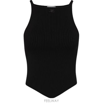 당일발송 쿠레주 Signature pointy rib knit top