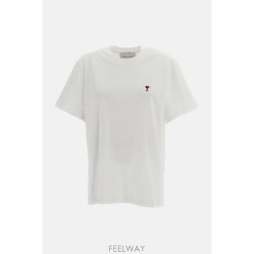 AMI 스몰 하트 로고 티셔츠 블랙