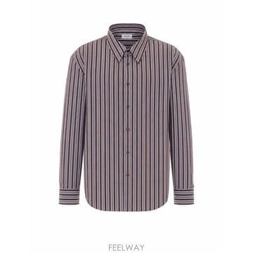 26FW 생로랑 스트라이프 코튼 포플린 셔츠 867719 Y2O102071