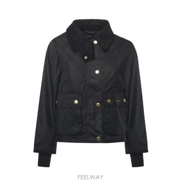 26FW 바버 크롭드 비드넬 왁스 재킷 LWX1403 BK71 BLACK CLASSIC