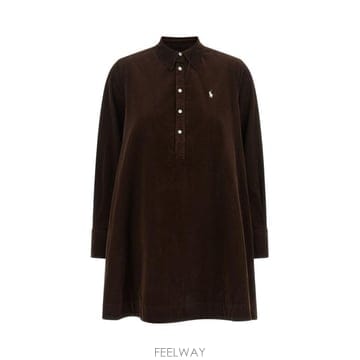랄프로렌 미디 원피스 브라운