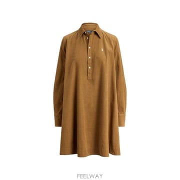 26FW 랄프 로렌 미디 원피스 211B22153 003 BROWN