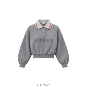 26FW 베르사체 후드 티셔츠 10260001A18714 2EQ80 GREY MELANGE WHITE