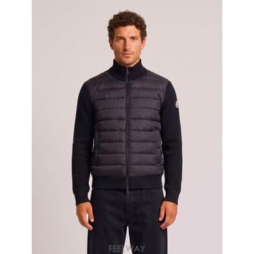 26 F/W 몽클레어 블랙 패딩 트리코 가디건 L20919B00060 B0022322458