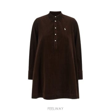 랄프로렌 미디 원피스 브라운