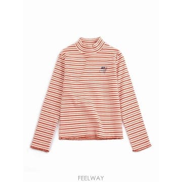 보보 쇼즈 에너지 플라워 스트라이프 터틀 넥 티셔츠