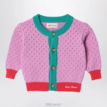 26 S/S 보보쇼즈 컬러블락 OPENWORK 가디건 (KIDS )  B0051927012