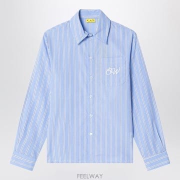 26 S/S 오프화이트 라이트 블루 스트라이프 코튼 셔츠 (KIDS  B0051950790