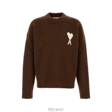 아미 QUOTACREWNECKSWEATERWITHAMIDECOEUR B0442305052