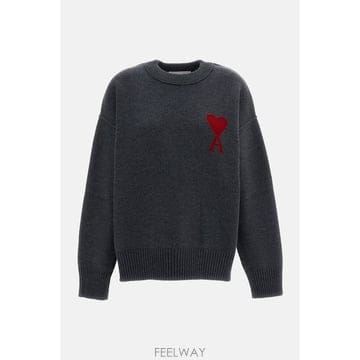 26 F/W 아미 크루넥 스웨터 WITH 콘트라스트 아미 드 꾀흐 U B0032310184