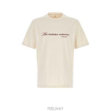 26FW 브루넬로 쿠치넬리 반팔 티셔츠 M0B138518 C2832 Beige o Tan
