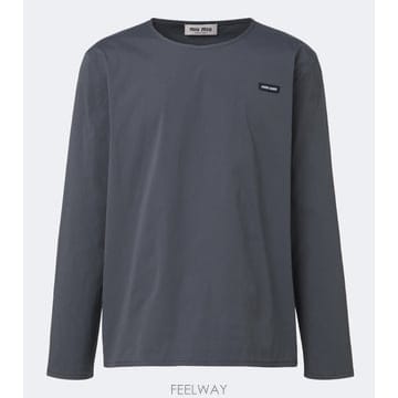 26 FW 미우미우 코튼 블렌드 포플린 티셔츠 TP581679509