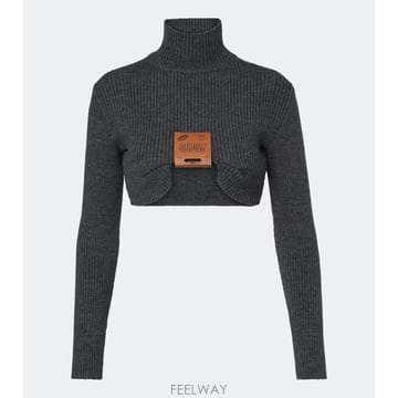 26 FW 장폴고띠에 크롭 터틀넥 울 블렌드 스웨터 TP581661117