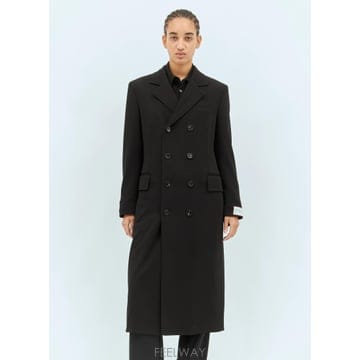 26 FW 보테가 베네타 여성 무광택 플루이드 비스코스 저지 코트 bov0258001blk