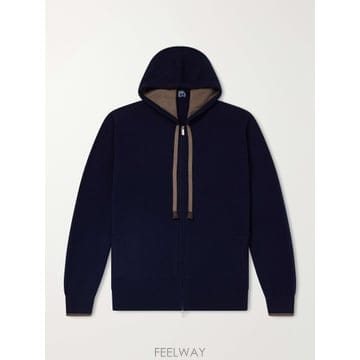 26 FW FEDELI 블루 데이비스 캐시미어 집업 후드티 TP581618655
