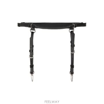시몬로샤 블랙 더블 루프 태슬 브리들 벨트