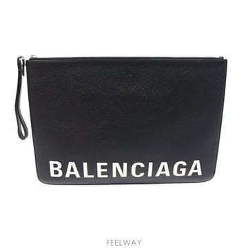 Balenciaga(발렌시아가) 630626 블랙 그레인 카프스킨 캐시 라지 핸드스트랩 클러치