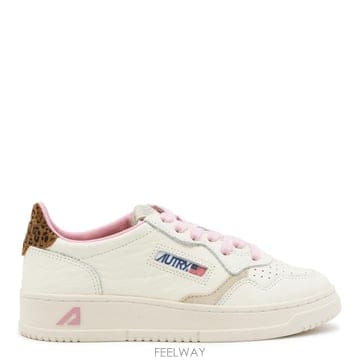AUTRY [Q11]��Ʈ�� AULWNZ01 ���� ����Ŀ�� WHITE PINK AND LEOPARD LEATHER MED[Q11]��Ʈ�� AULWNZ01 ���� ����Ŀ�� WHITE PINK AND LEOP