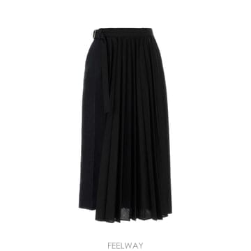 [X45]사카이 2608766 202 여성 스커트 치마 롱 미디 미니스커트 Two tone wool and 