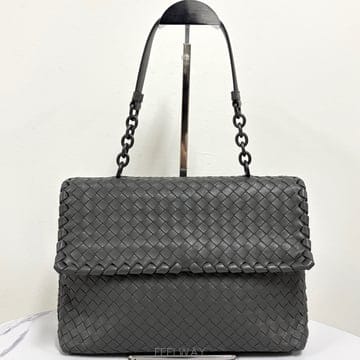 보테가베네타 인트레치아토 올림피아 플랩 체인 숄더백
