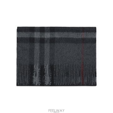 버버리 26FW 차콜그레이 체크 캐시미어 머플러 8077880