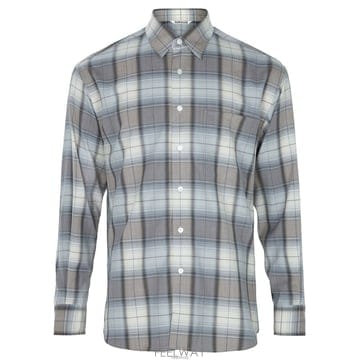 AURALEE ���� 26SS ���� �׷��� ���� ����Ʈ üũ �� ���� A26SS01LC BLUE GRAY CHECK���� 26SS ���� �׷��� ���� ����Ʈ üũ �� ���� A26SS