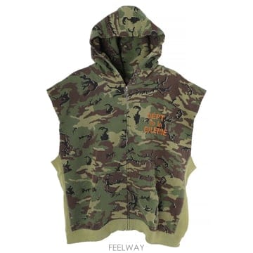 갤러리 디파트먼트 90S FULL ZIP CUT OFF 슬리브리스 후디 카모 FZC-50048